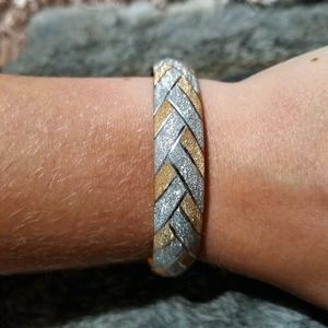 10K Vintage Delicate Gold and Silver Bracelet